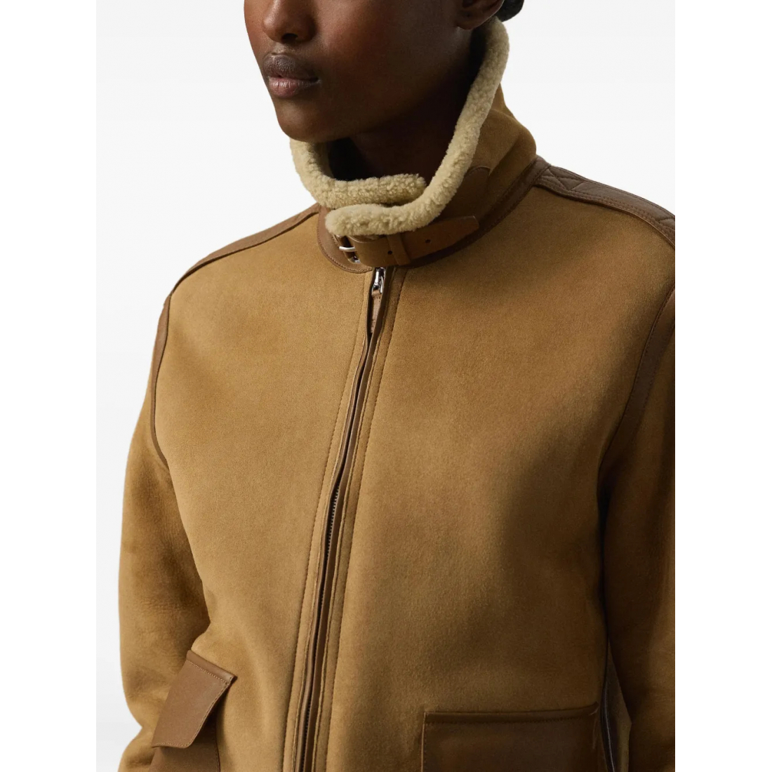 Blouson bomber 'Shearling-Collared' pour Femmes