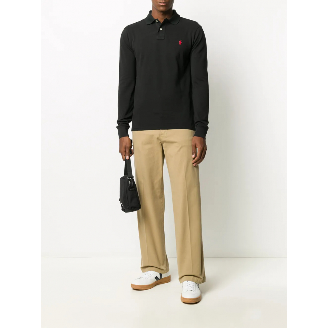 Polo manches longues 'Embroidered Logo' pour Hommes