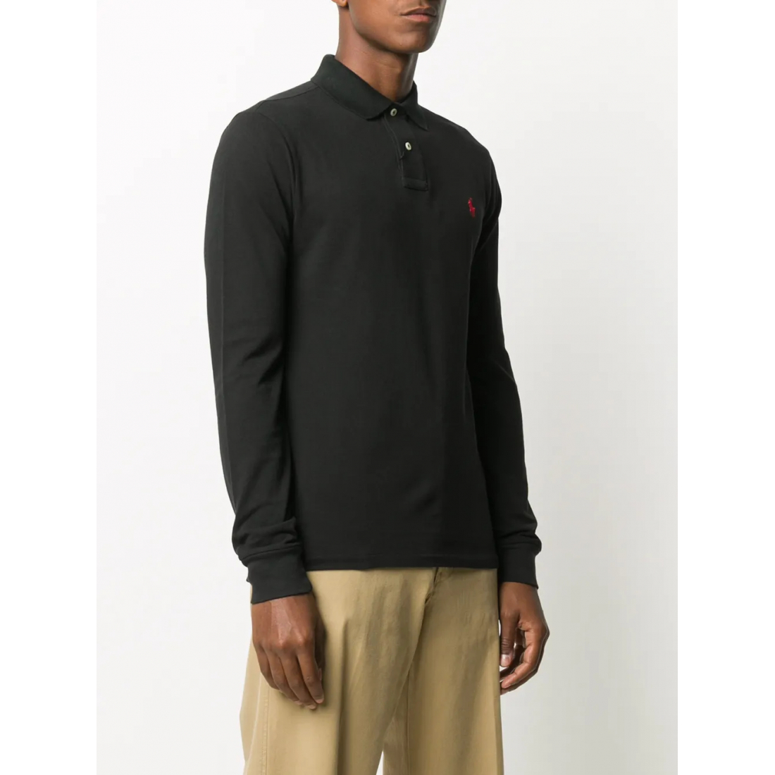 Polo manches longues 'Embroidered Logo' pour Hommes