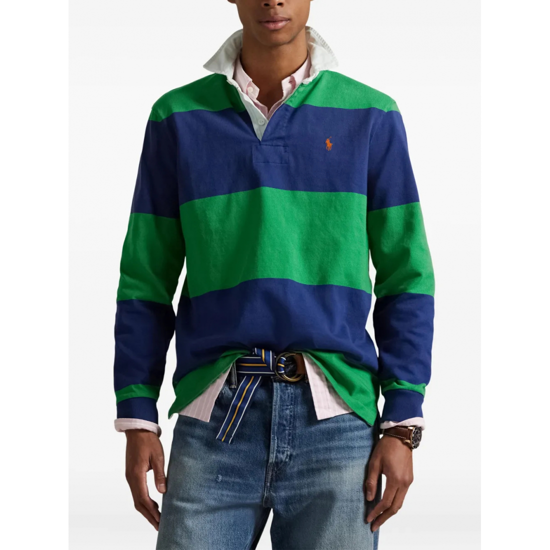 Polo manches longues 'Lauren Striped' pour Hommes