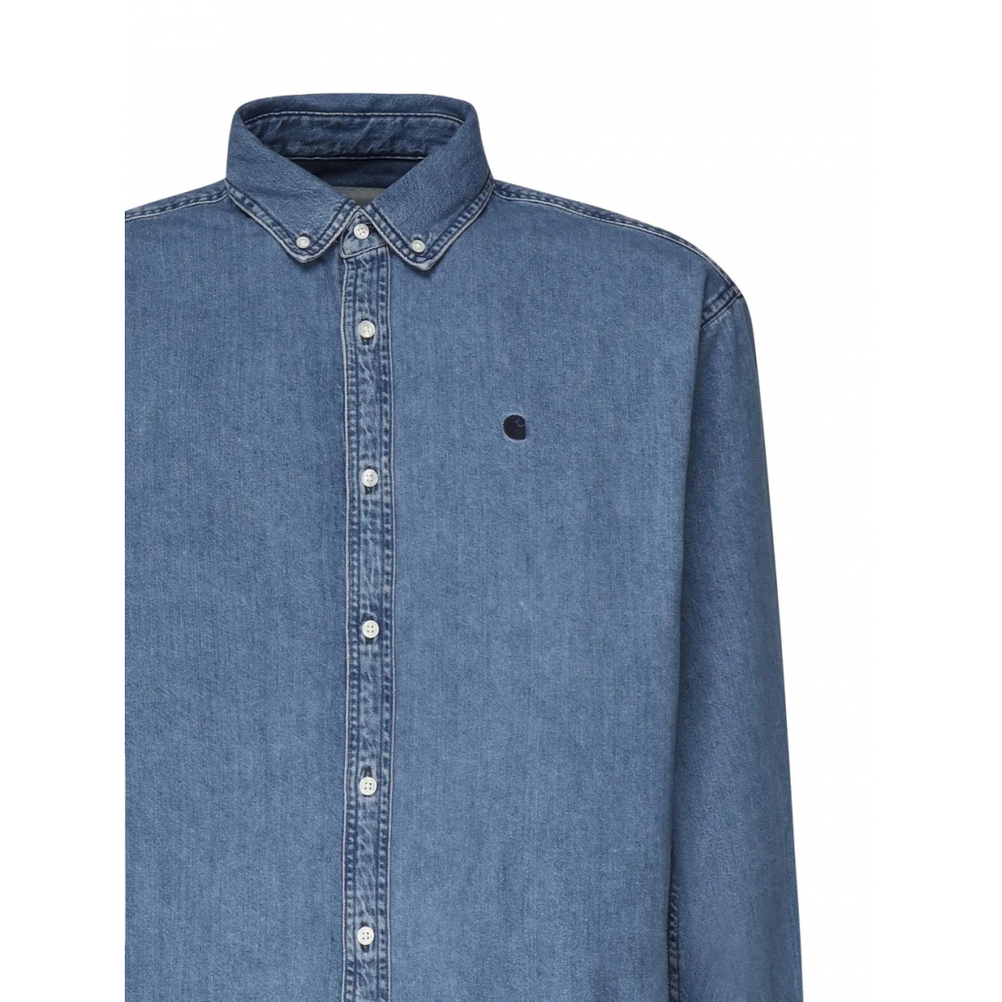 Chemise en Jean 'Lucas Logo-Embroidered' pour Hommes