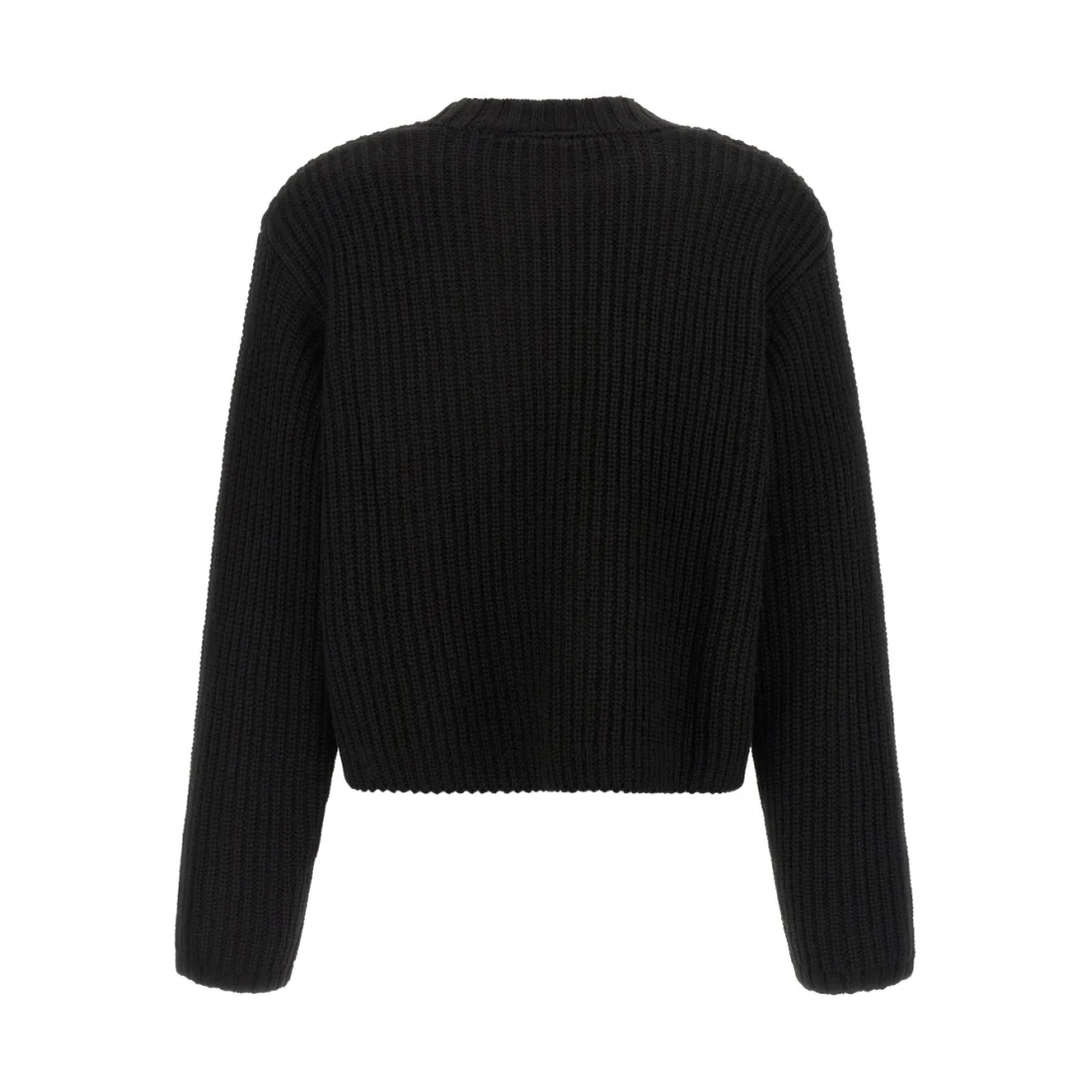 Pull 'Thick-Ribbed Logo-Patch' pour Femmes