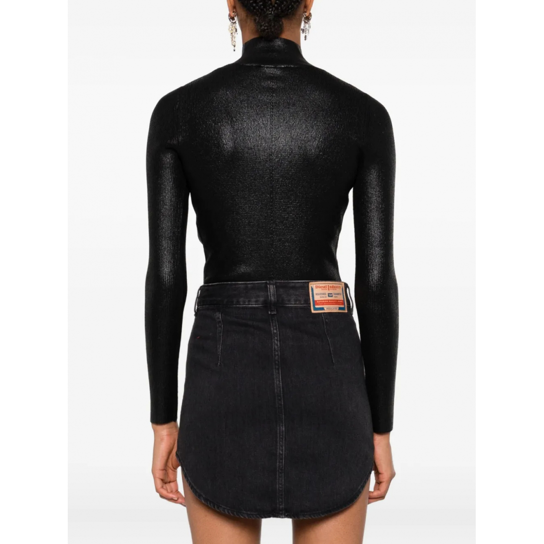 Top à manches longues 'High-Neck Ribbed' pour Femmes