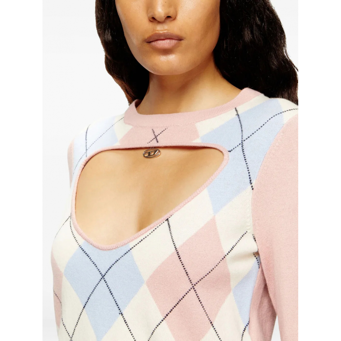 Women's 'Romko Cut-Out Argyle-Pattern' Sweater