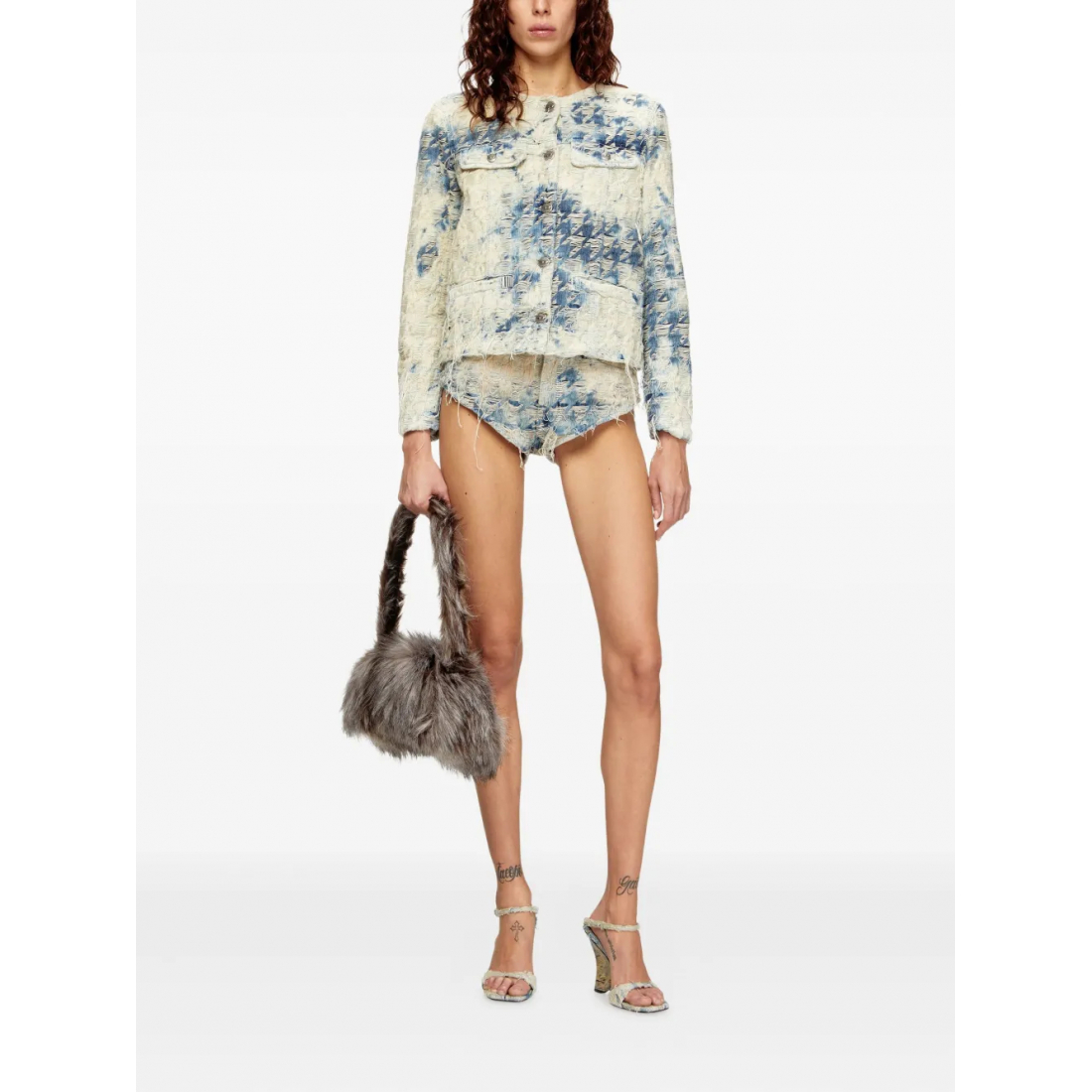 Veste en jeans 'Houndstooth-Weave' pour Femmes