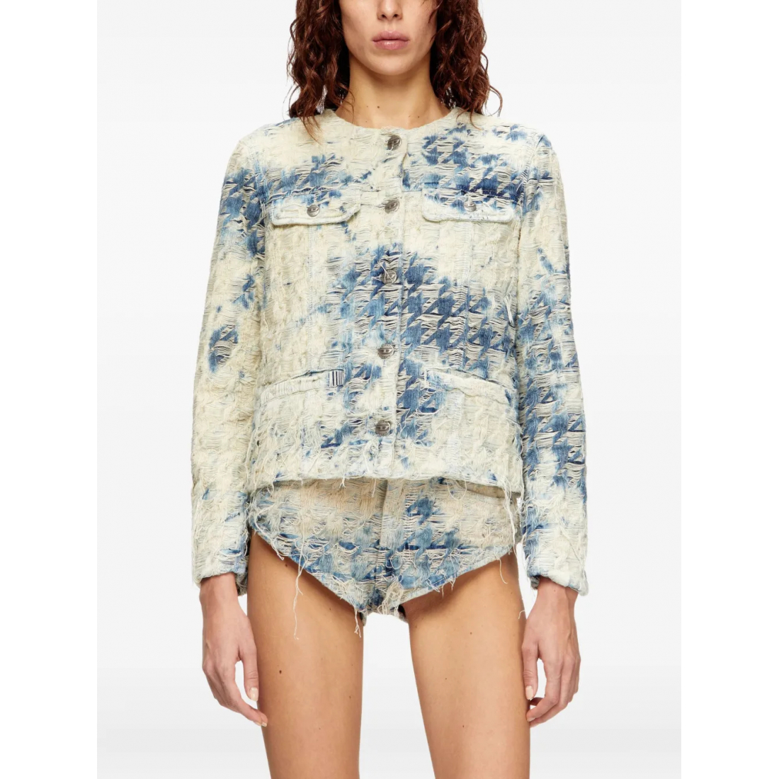 Veste en jeans 'Houndstooth-Weave' pour Femmes