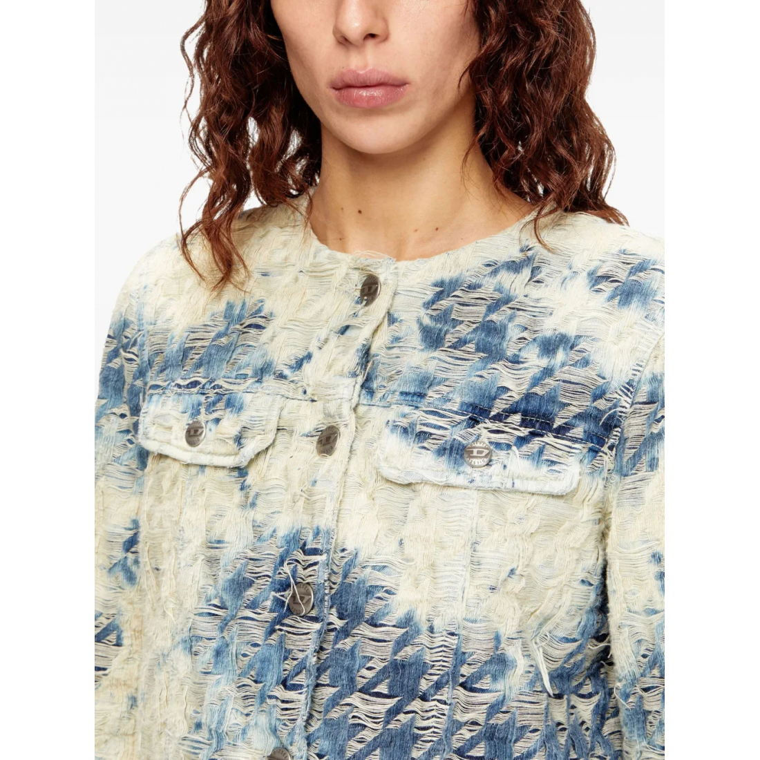 Veste en jeans 'Houndstooth-Weave' pour Femmes