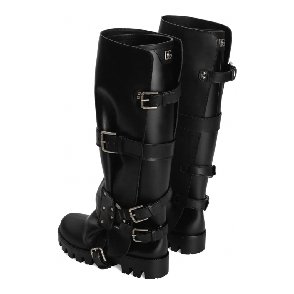 Bottes 'Buckle-Strap Biker' pour Femmes