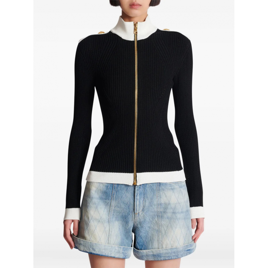 Cardigan 'Ribbed-Knit' pour Femmes