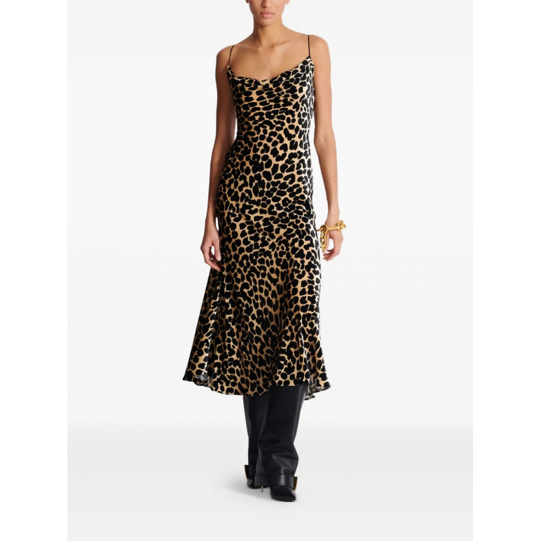Robe Midi 'Leopard-Print' pour Femmes