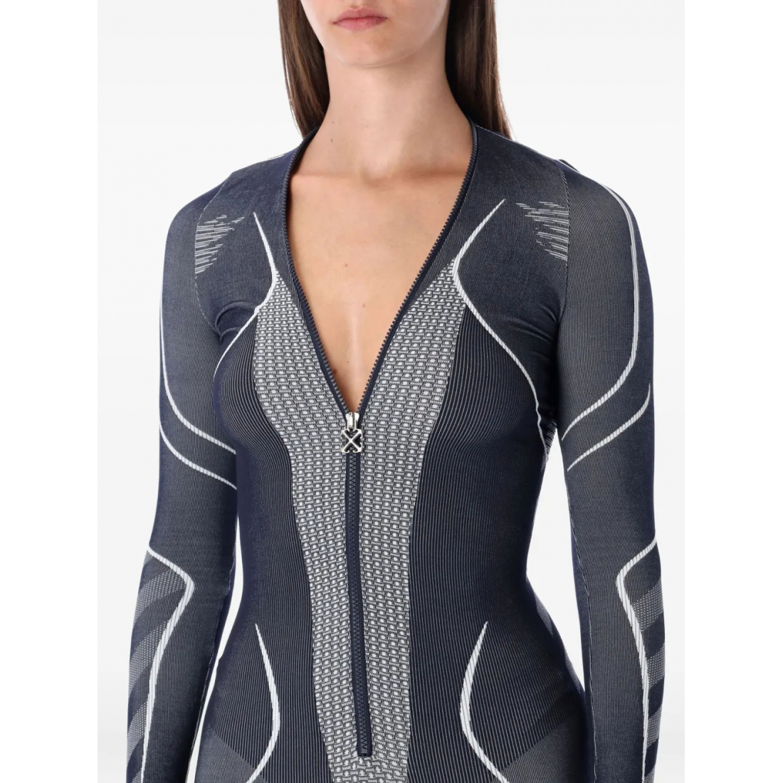 Robe Midi 'Diag Seamless Zip' pour Femmes