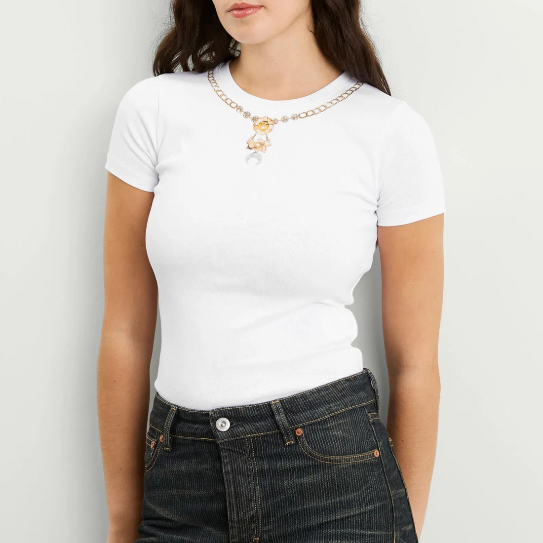 T-shirt 'Tromp L'Oeil Jewel-Embellished' pour Femmes