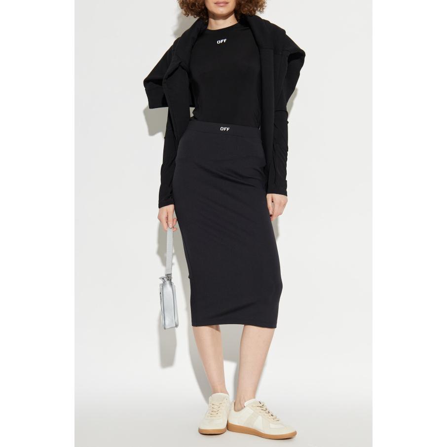 Jupe Midi 'Logo-Waistband' pour Femmes