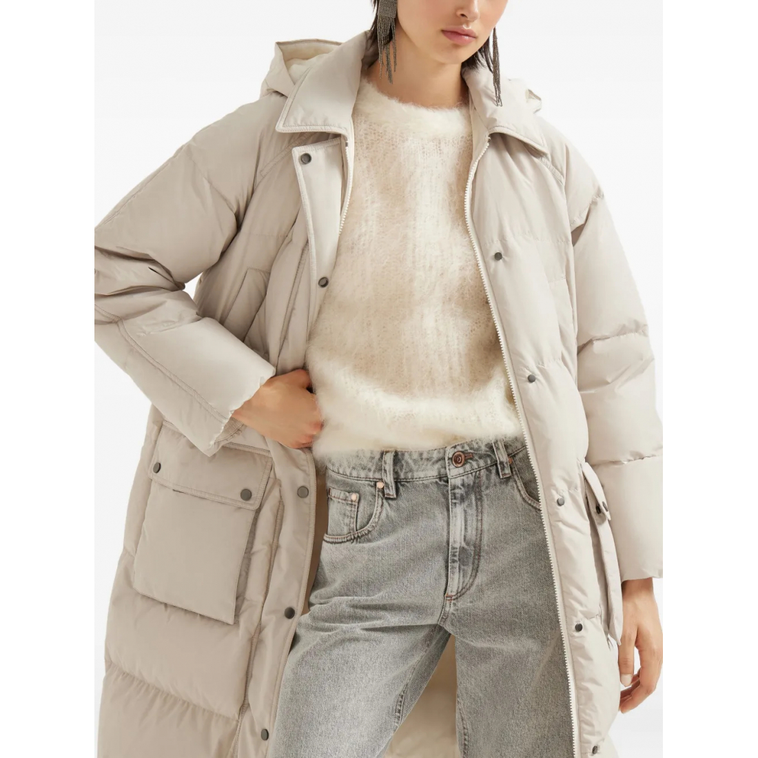 Doudoune en plumes 'Shiny Zipper Pull' pour Femmes