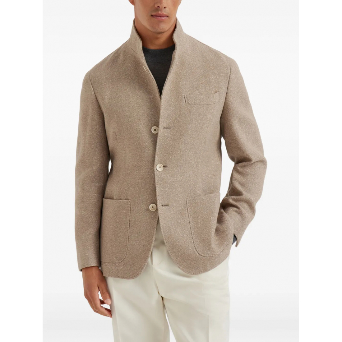 Blazer 'Stand-Up Collar Pocket' pour Hommes
