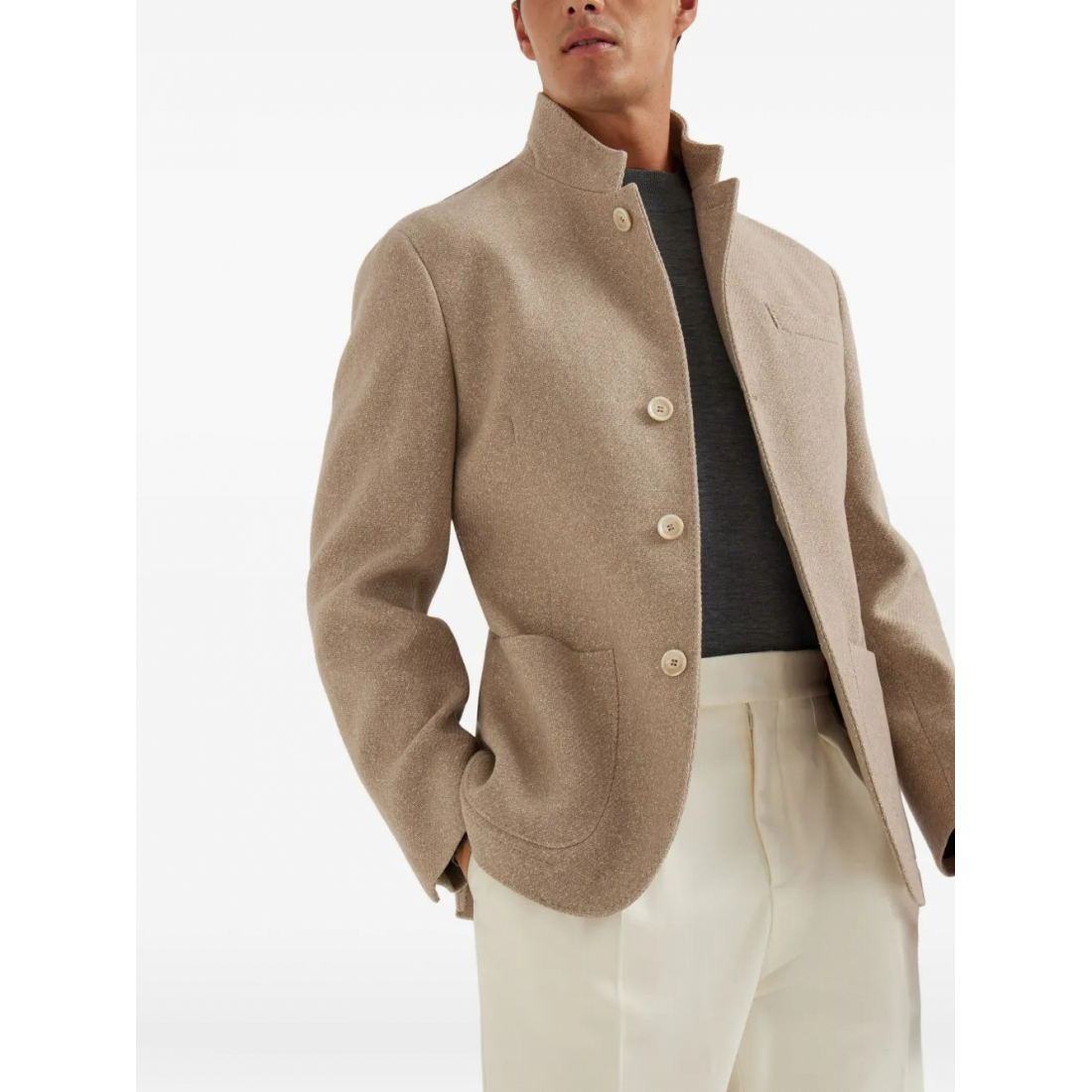 Blazer 'Stand-Up Collar Pocket' pour Hommes