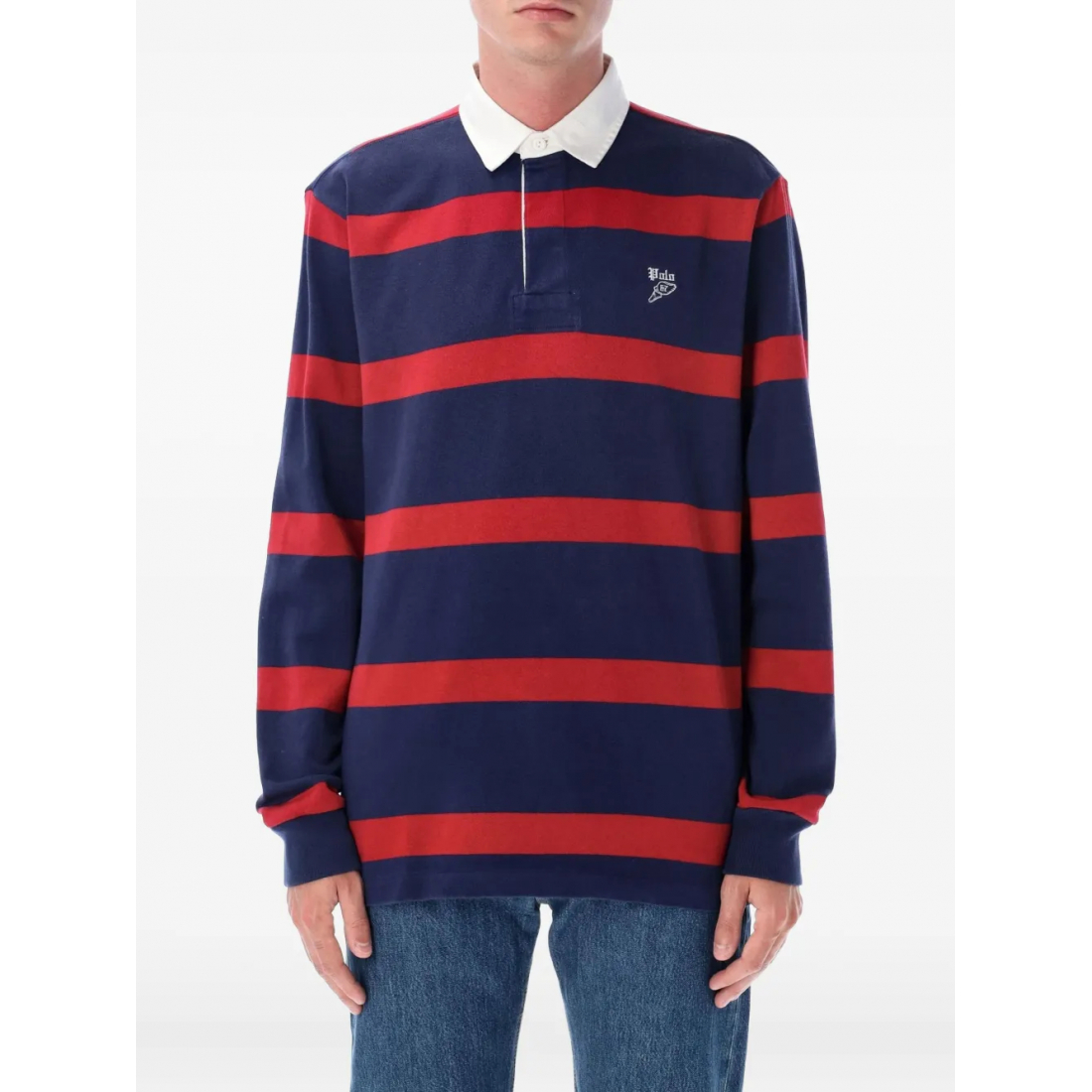 Polo manches longues 'Rugby-Stripe' pour Hommes