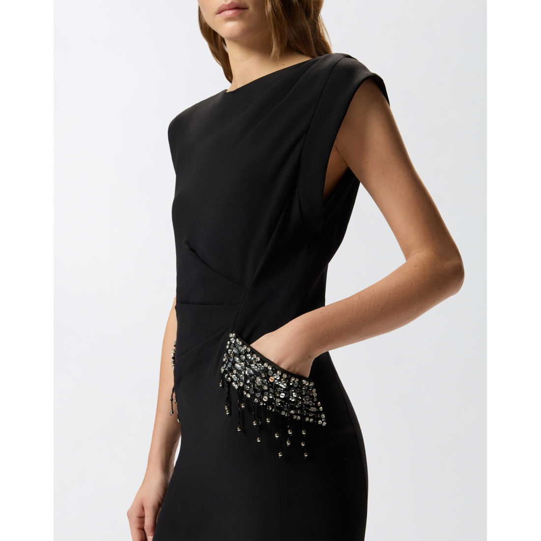 Robe Midi 'Crystal-Embellished' pour Femmes