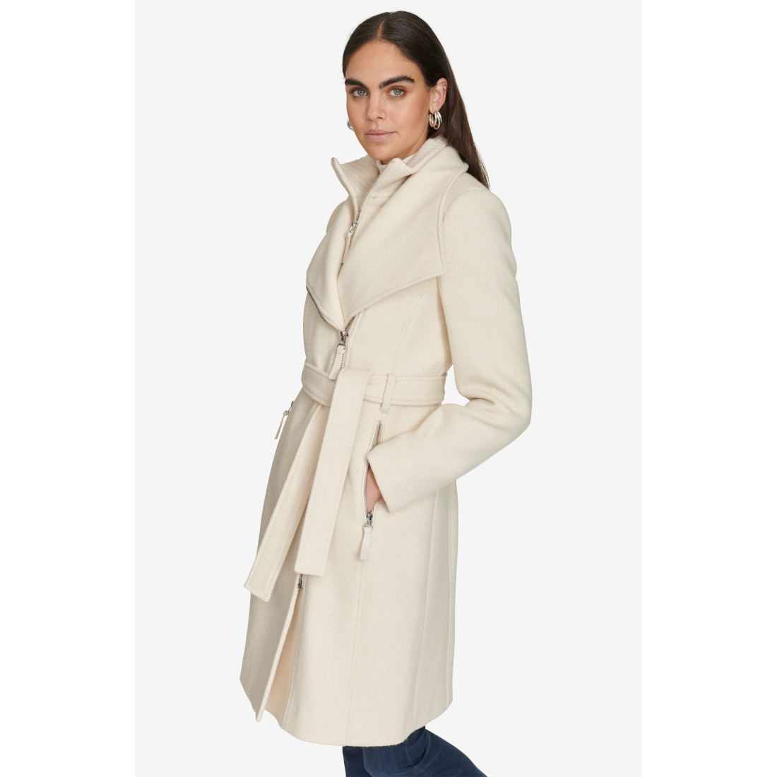 Women's 'Angled Zip Twill' Coat