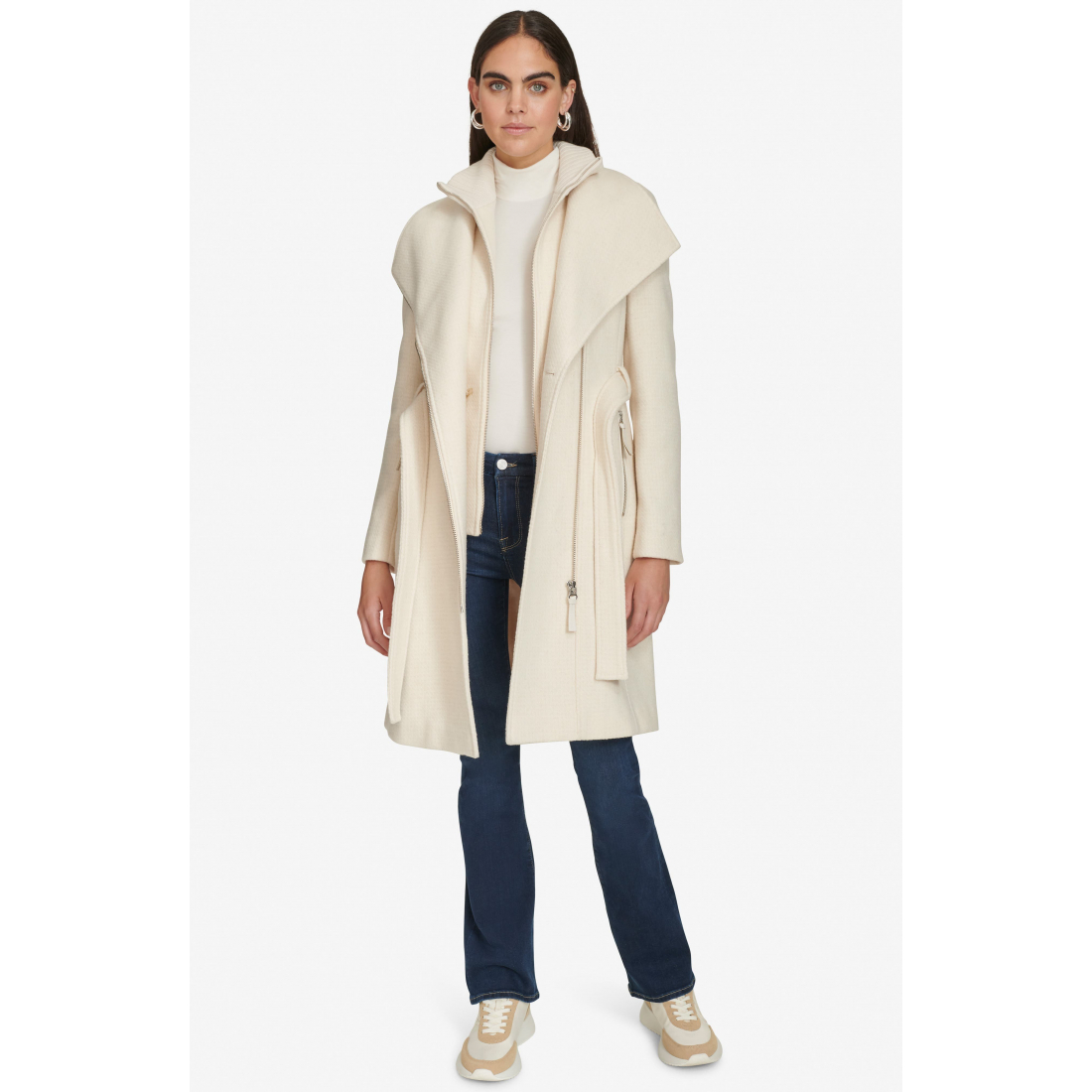 Women's 'Angled Zip Twill' Coat