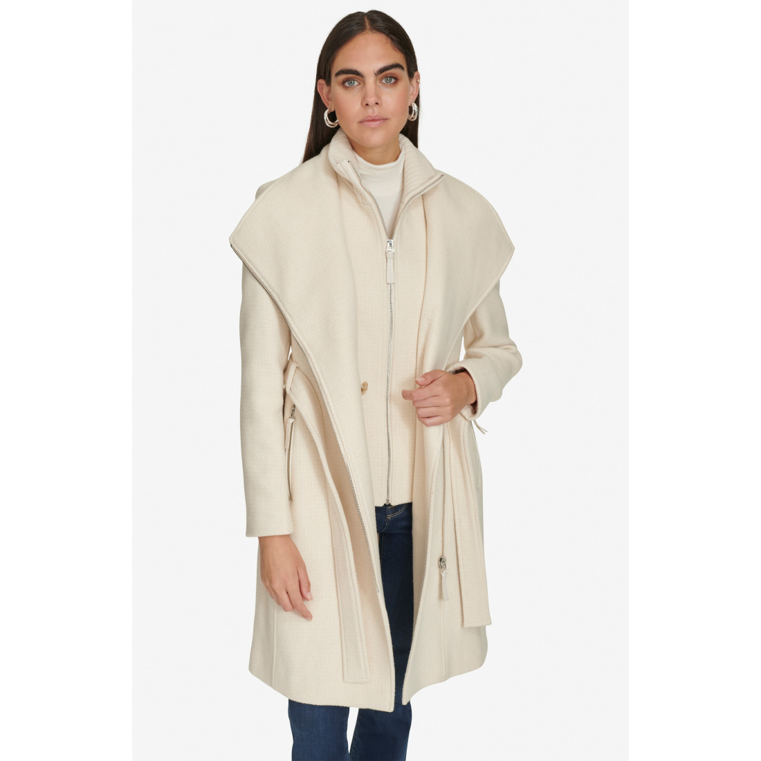 Women's 'Angled Zip Twill' Coat