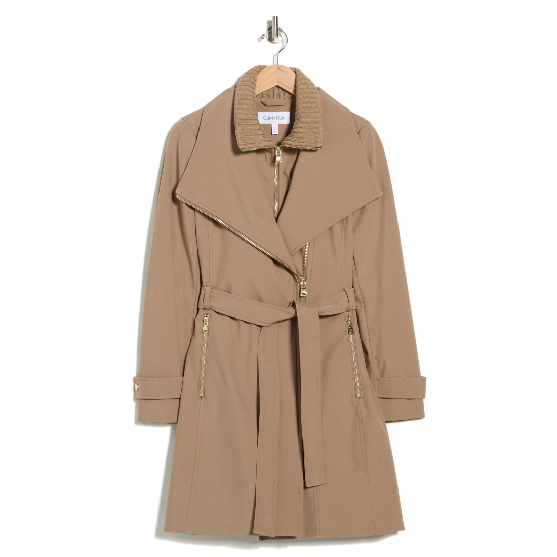 Women's 'Belted Softshell with Inner Bib' Belted Coat