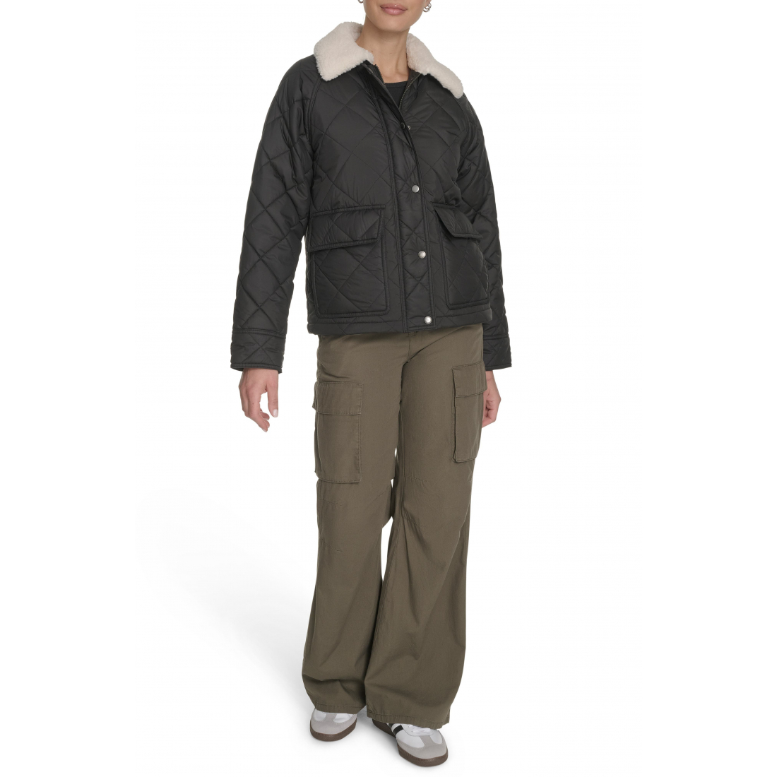 Veste matelassée 'Faux Shearling Lined Diamond Barn' pour Femmes