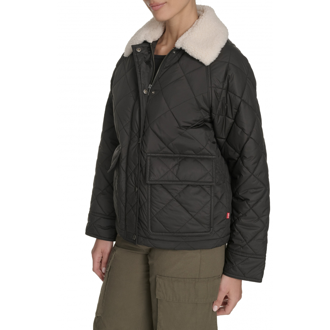 Veste matelassée 'Faux Shearling Lined Diamond Barn' pour Femmes