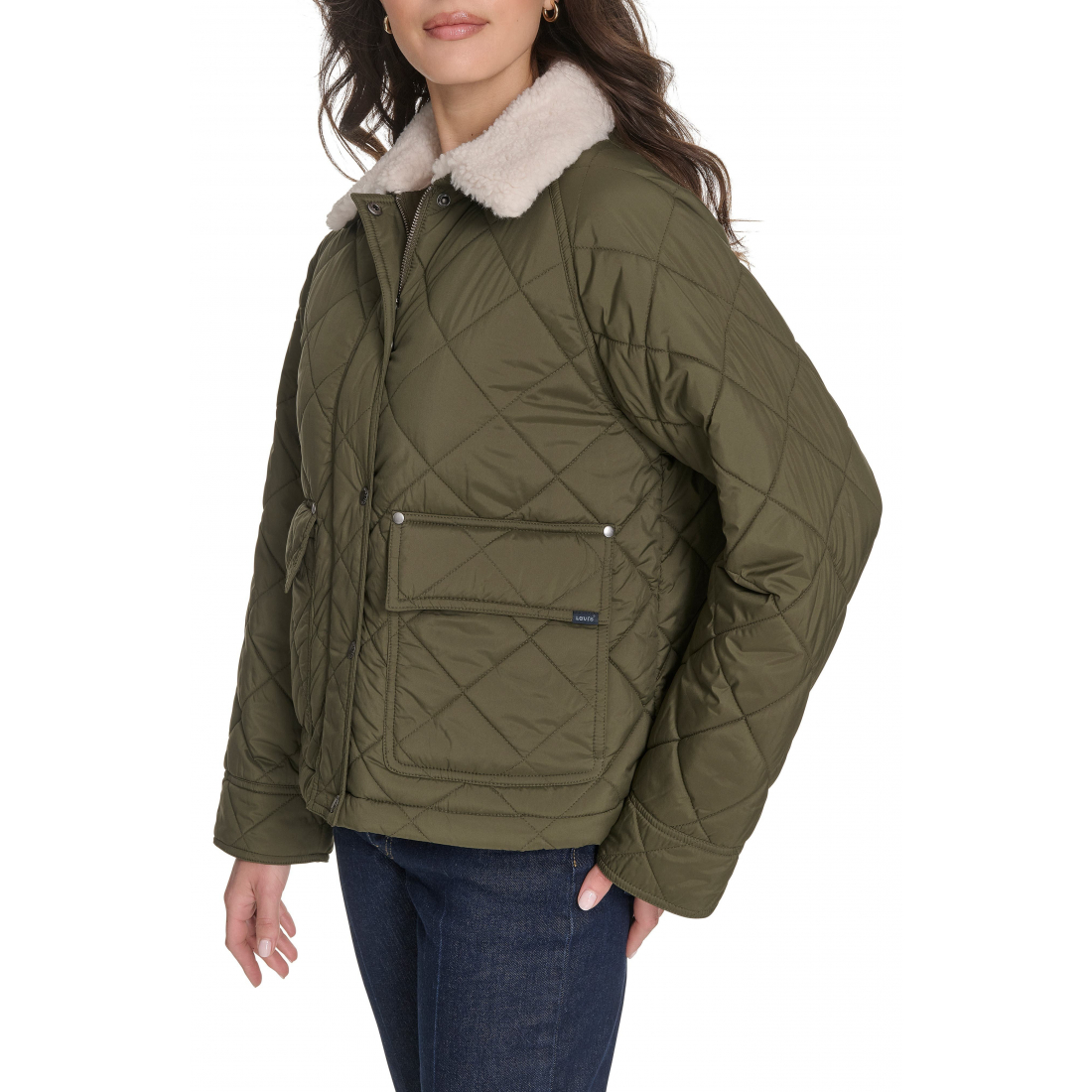 Veste matelassée 'Faux Shearling Lined Diamond Barn' pour Femmes