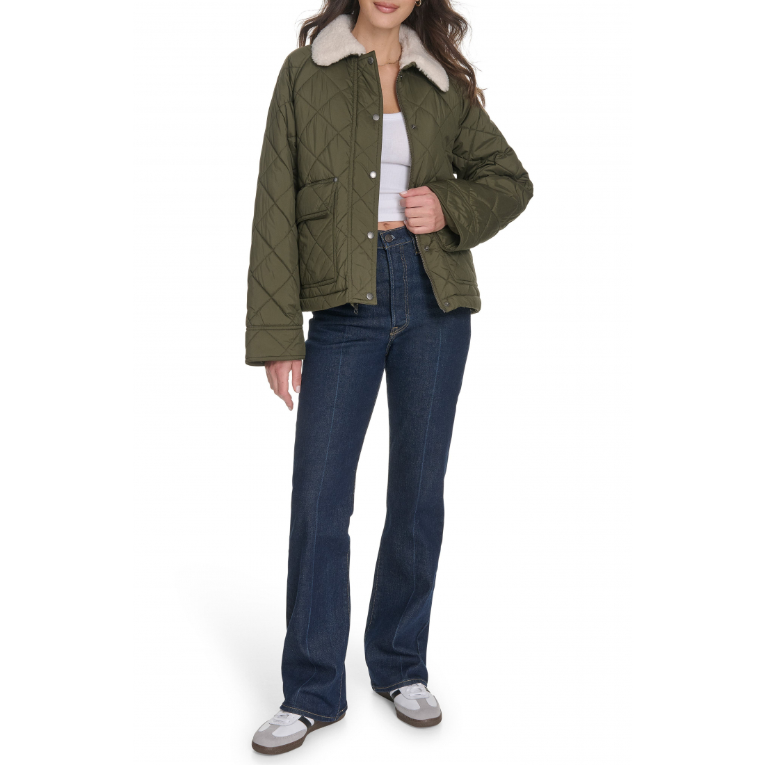 Veste matelassée 'Faux Shearling Lined Diamond Barn' pour Femmes