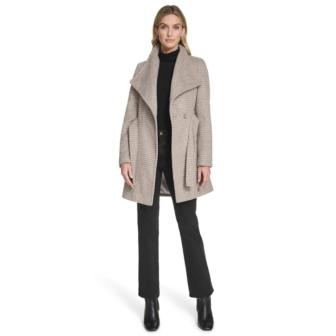 Women's 'Asymmetrical Belted' Belted Coat