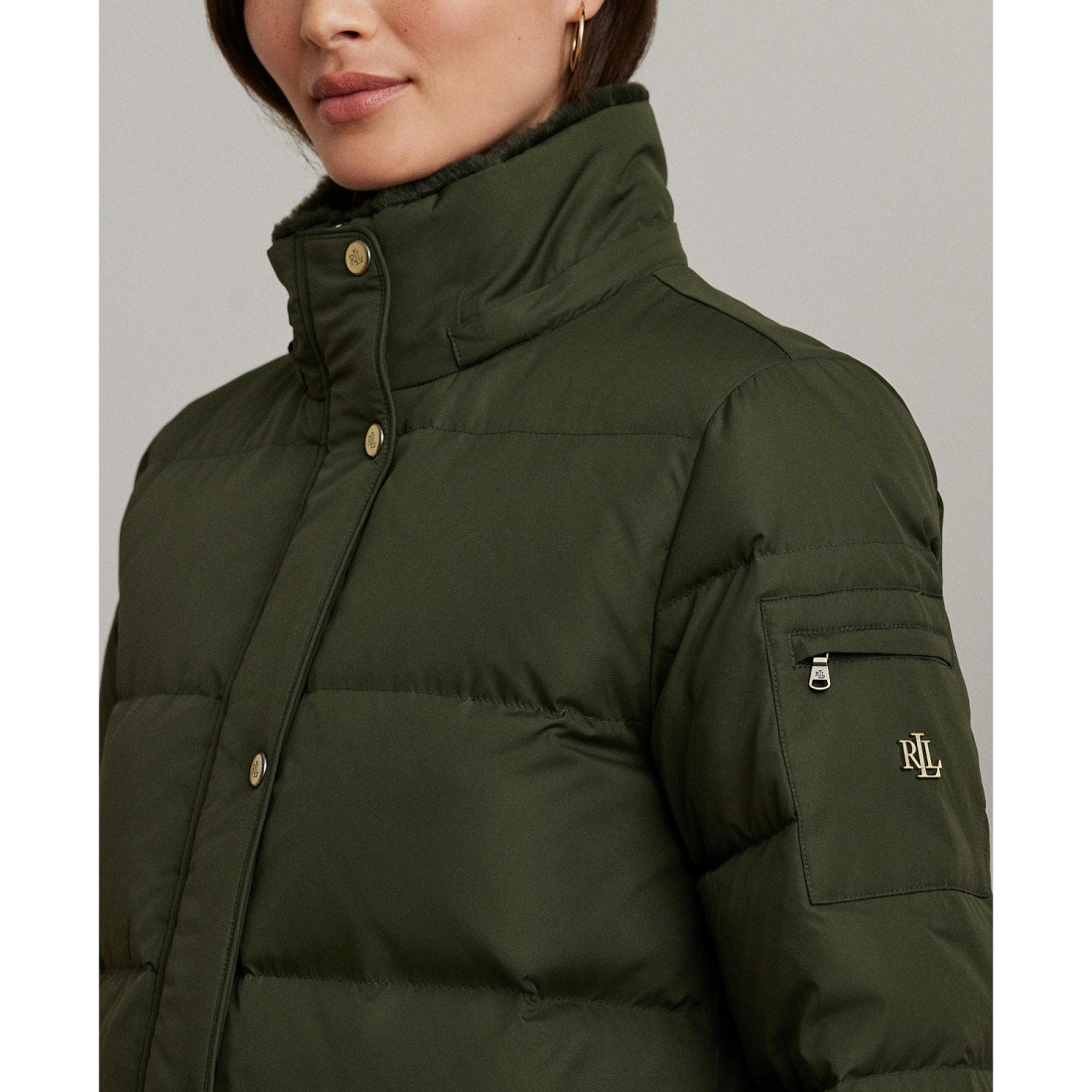 'Faux-Fur Hooded' Puffermantel für Damen