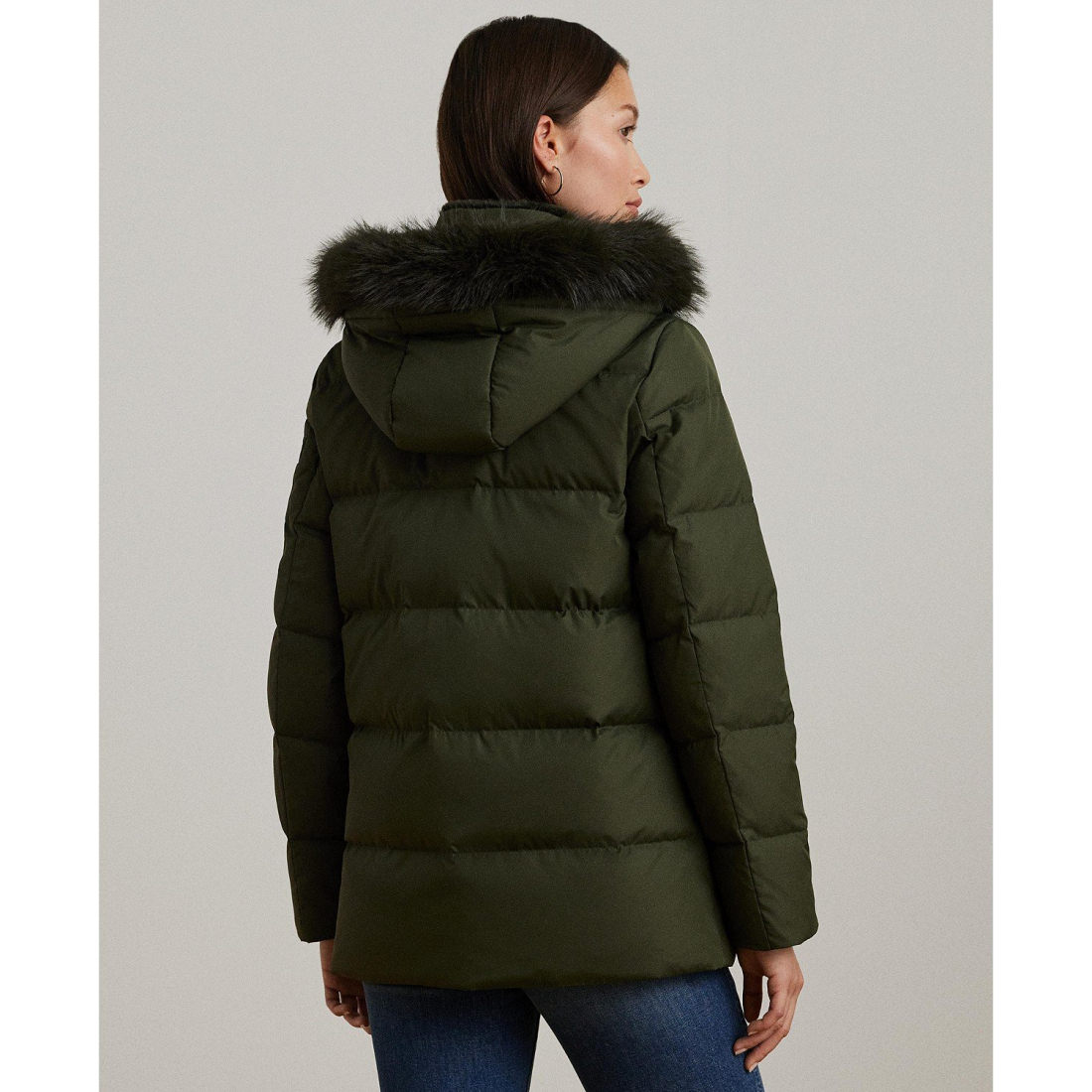 'Faux-Fur Hooded' Puffermantel für Damen