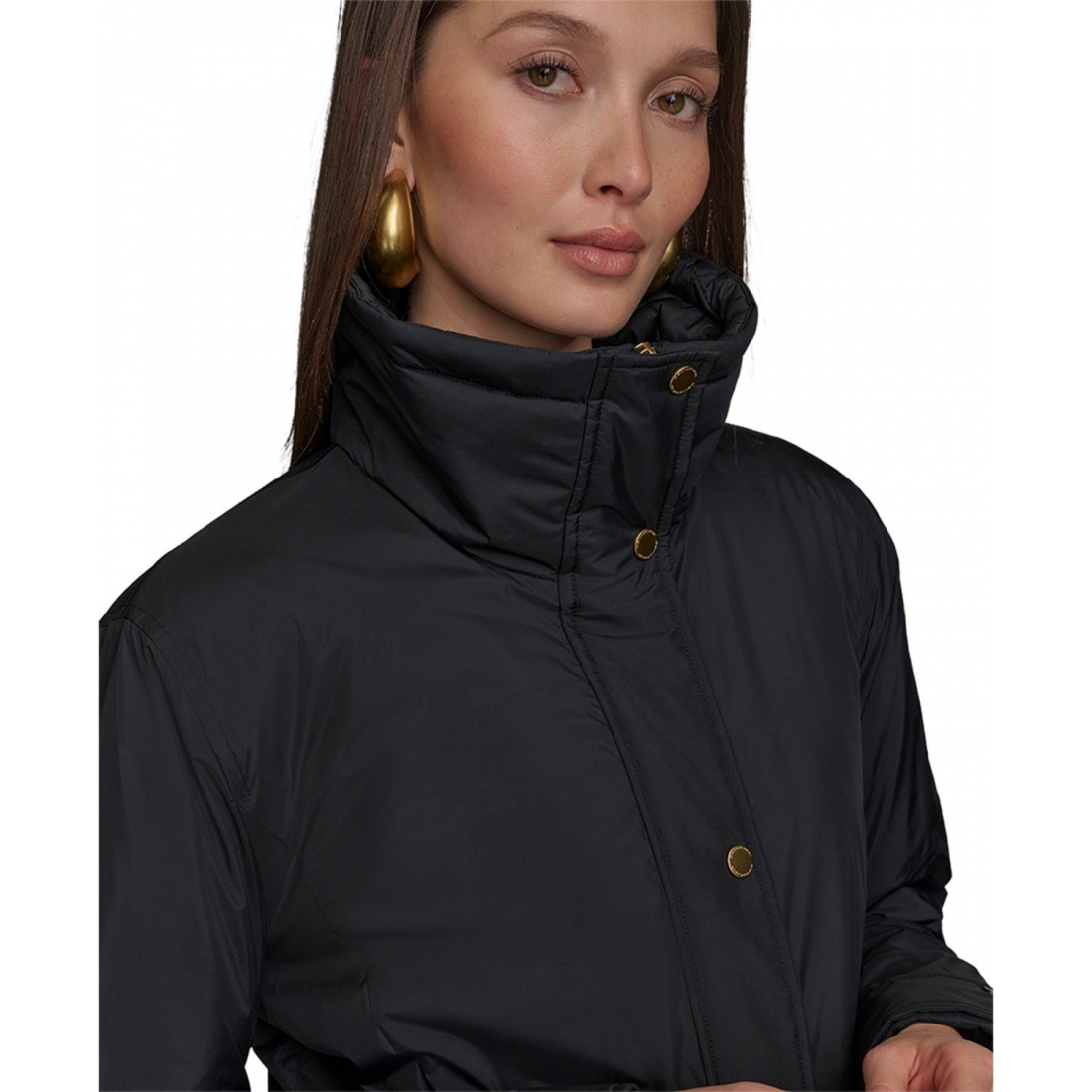 Manteau 'Stand-Collar Cinched-Waist' pour Femmes