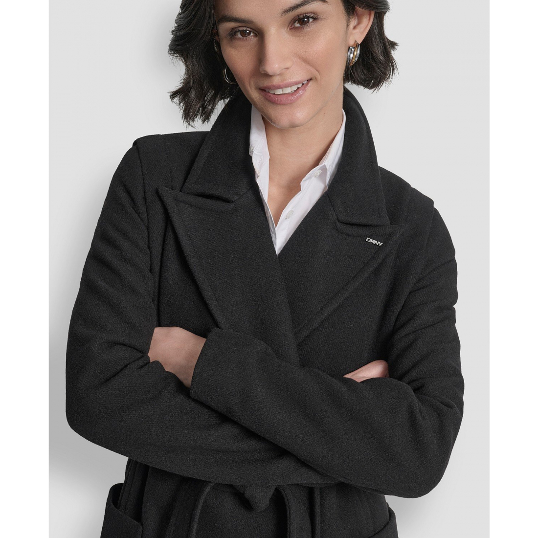 Manteau 'Notch Collar Belted' pour Femmes