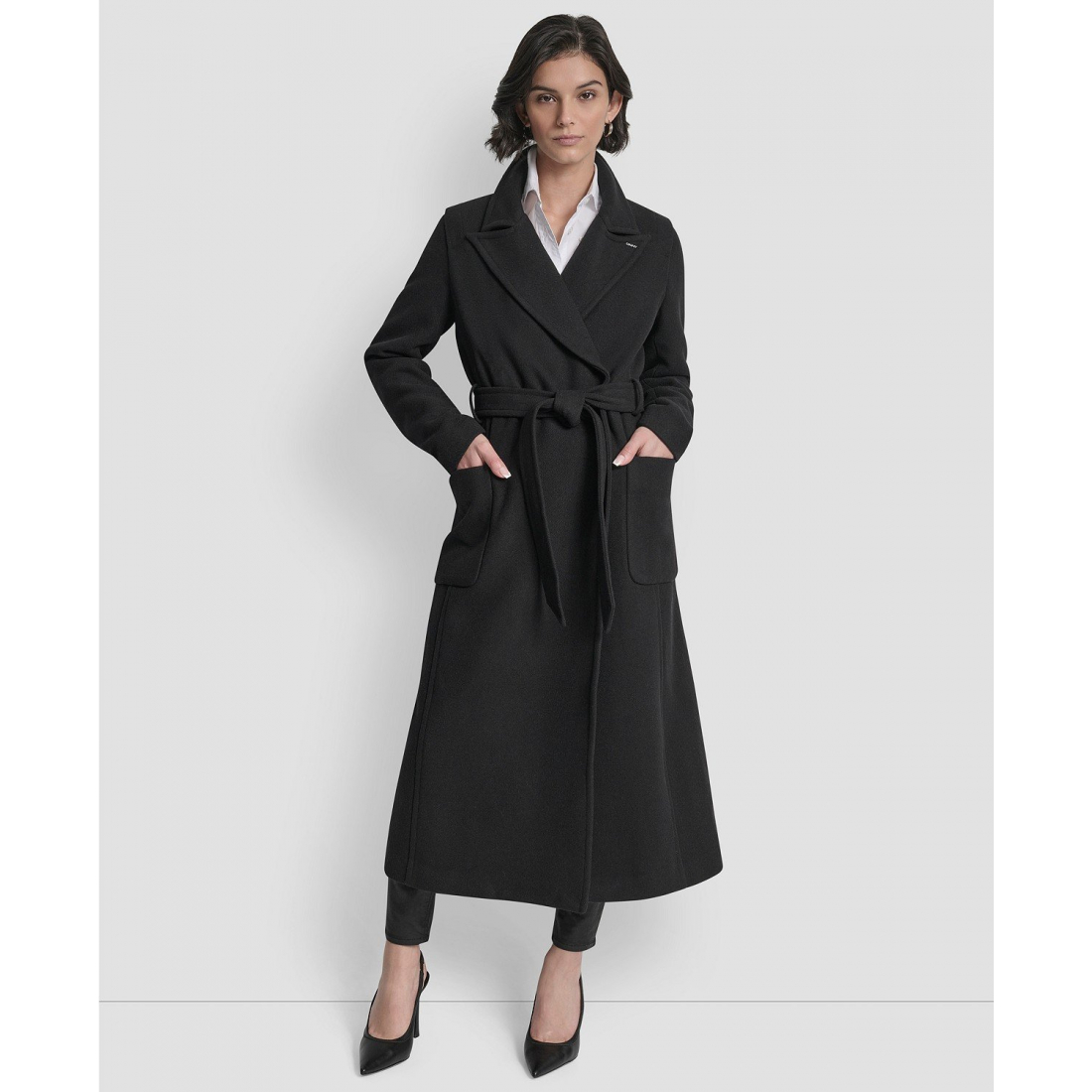 Manteau 'Notch Collar Belted' pour Femmes