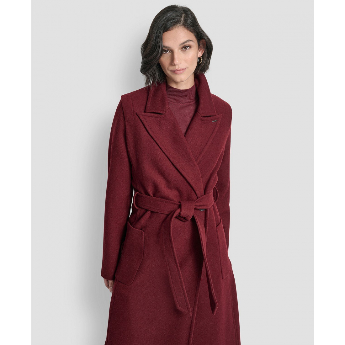 Manteau 'Notch Collar Belted' pour Femmes