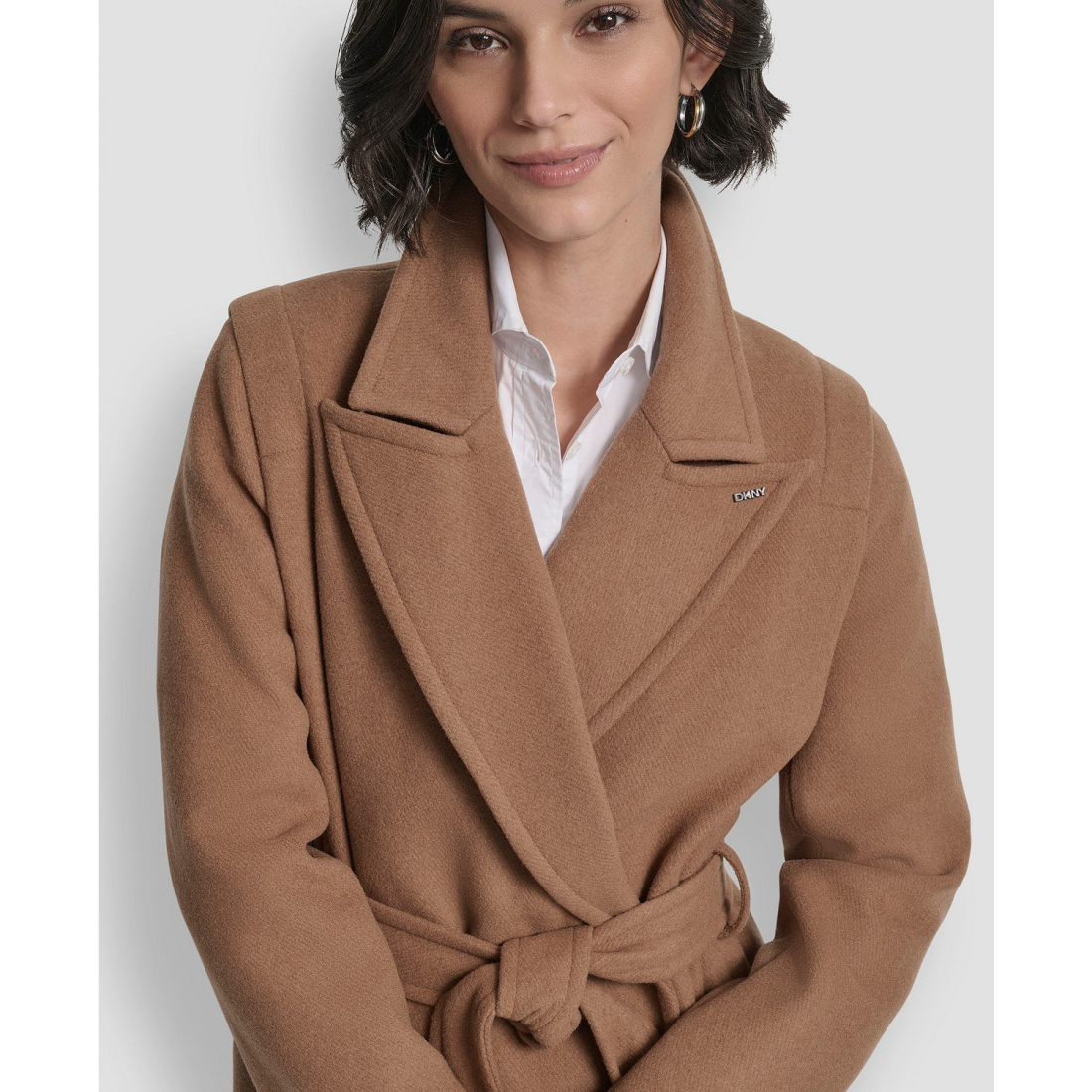 Manteau 'Notch Collar Belted' pour Femmes