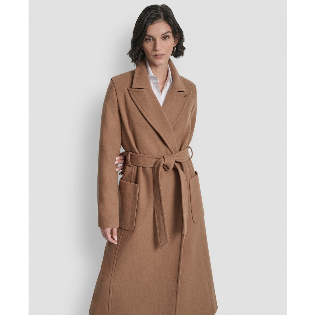 Manteau 'Notch Collar Belted' pour Femmes