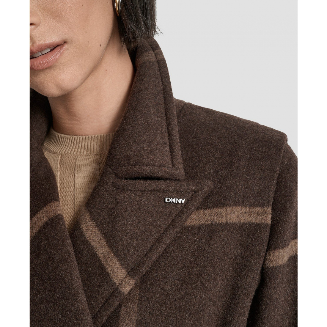 Manteau 'Notch Collar Belted' pour Femmes