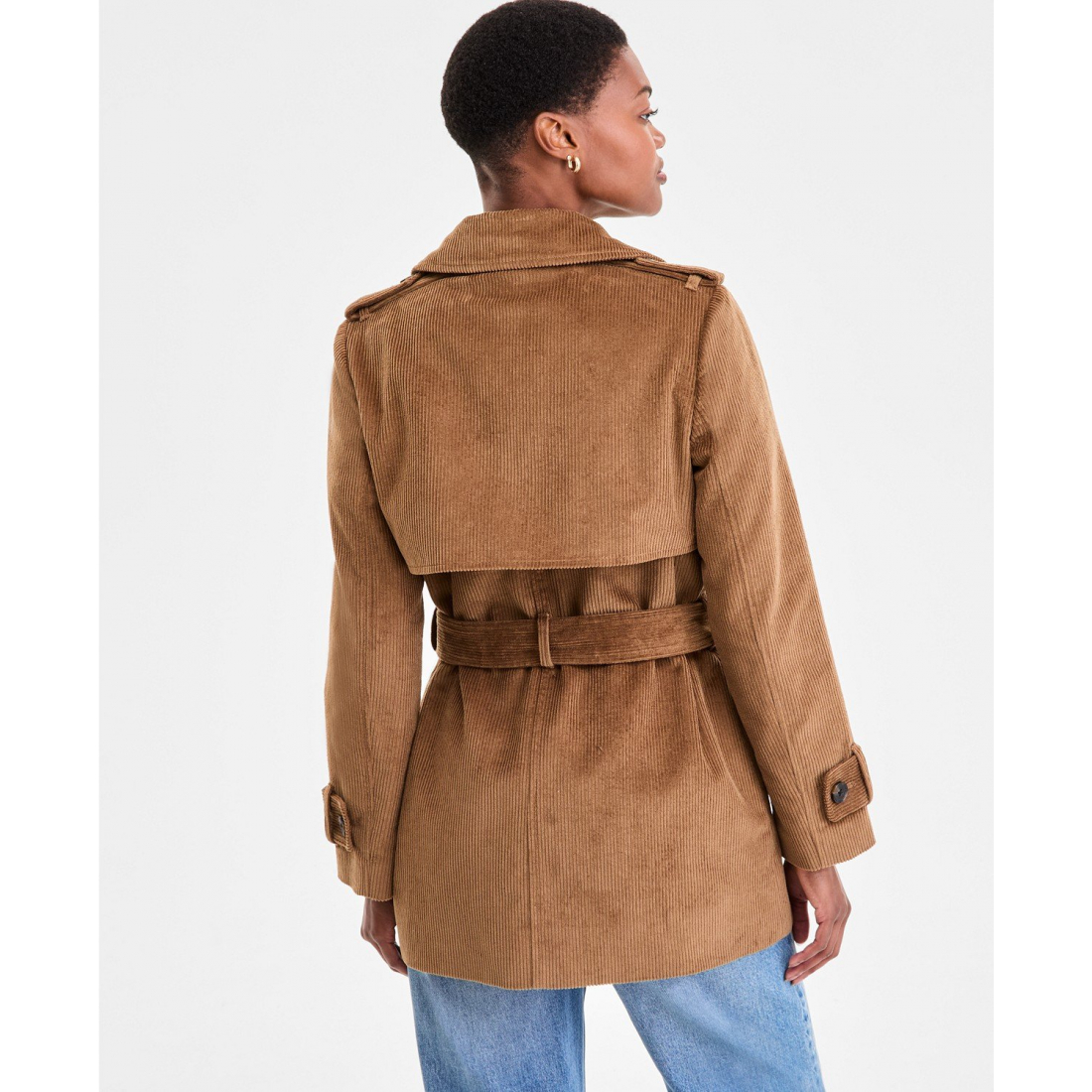 'Belted Corduroy' Trenchcoat für Damen