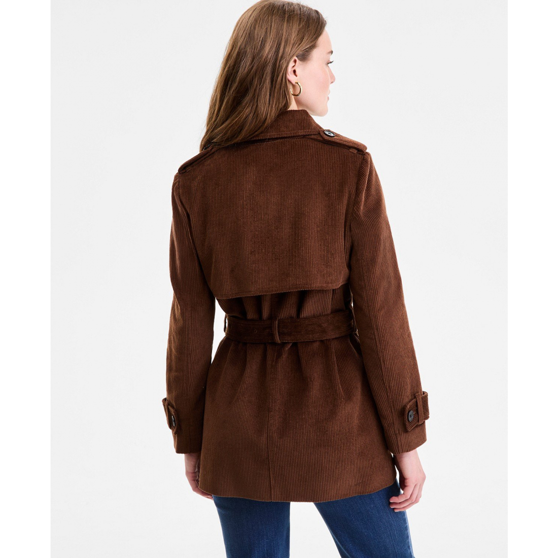 'Belted Corduroy' Trenchcoat für Damen