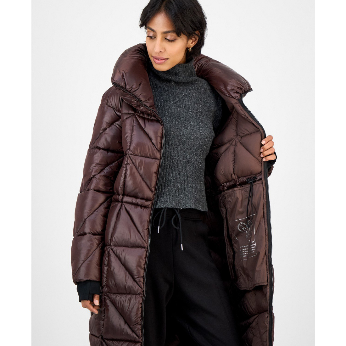 'Quilted Thumbhole-Cuff' Puffermantel für Damen