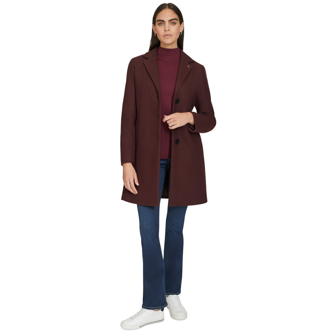 Women's 'Single-Breasted Notched-Collar' Coat