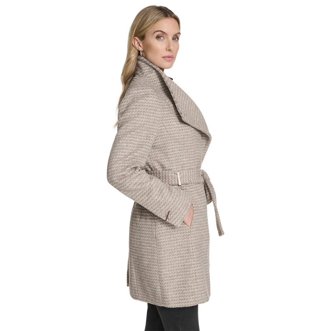Women's 'Asymmetrical Belted' Belted Coat