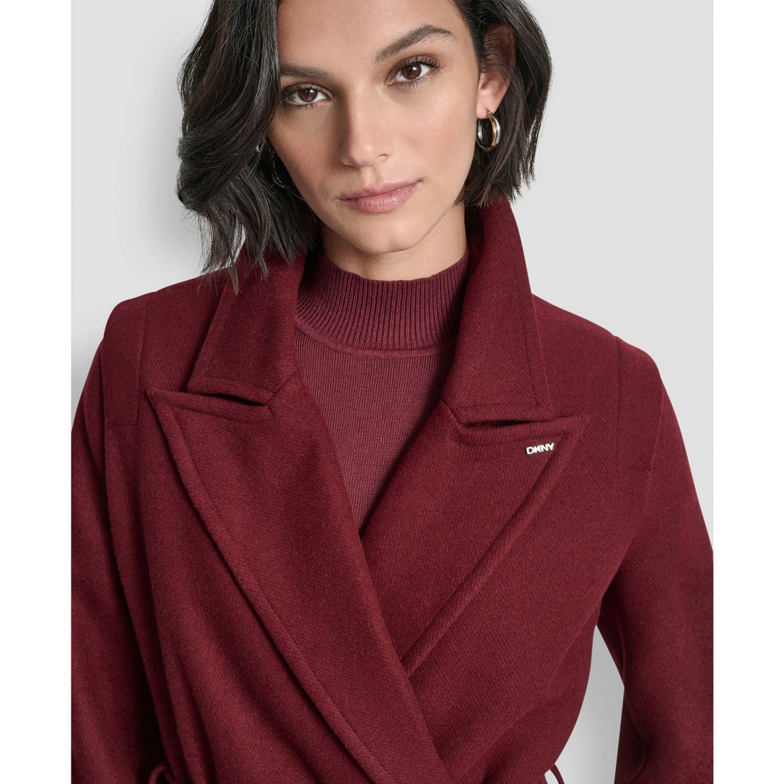 Manteau 'Notch Collar Belted' pour Femmes