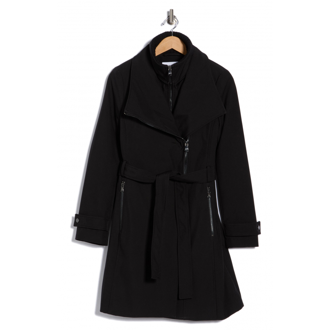 Women's 'Belted Softshell with Inner Bib' Belted Coat
