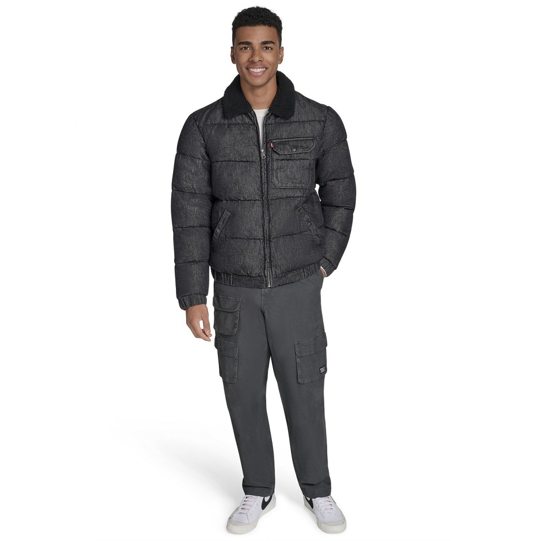 Veste 'Quilted Sherpa Collar' pour Hommes