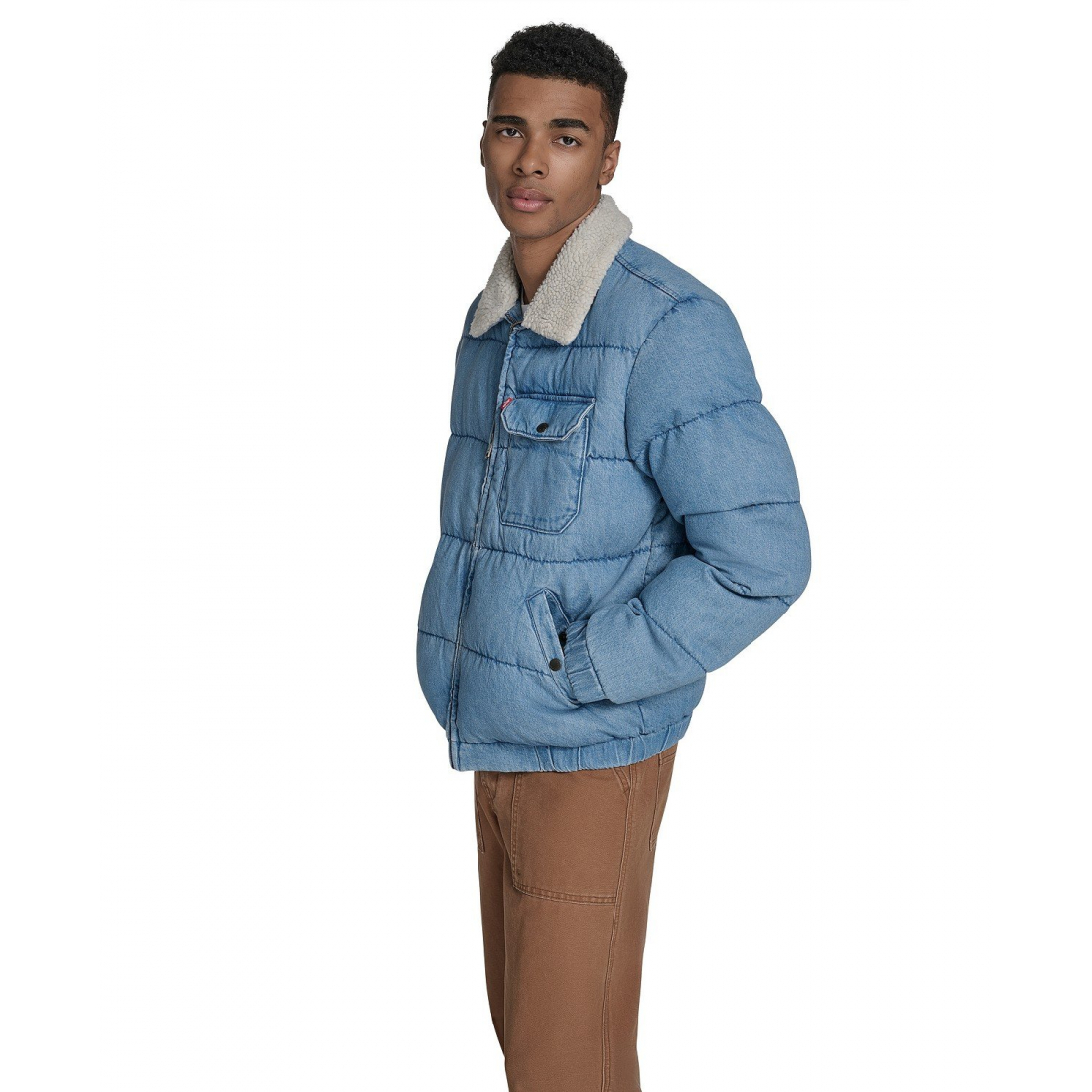Veste en jeans 'Quilted Sherpa Collar' pour Hommes