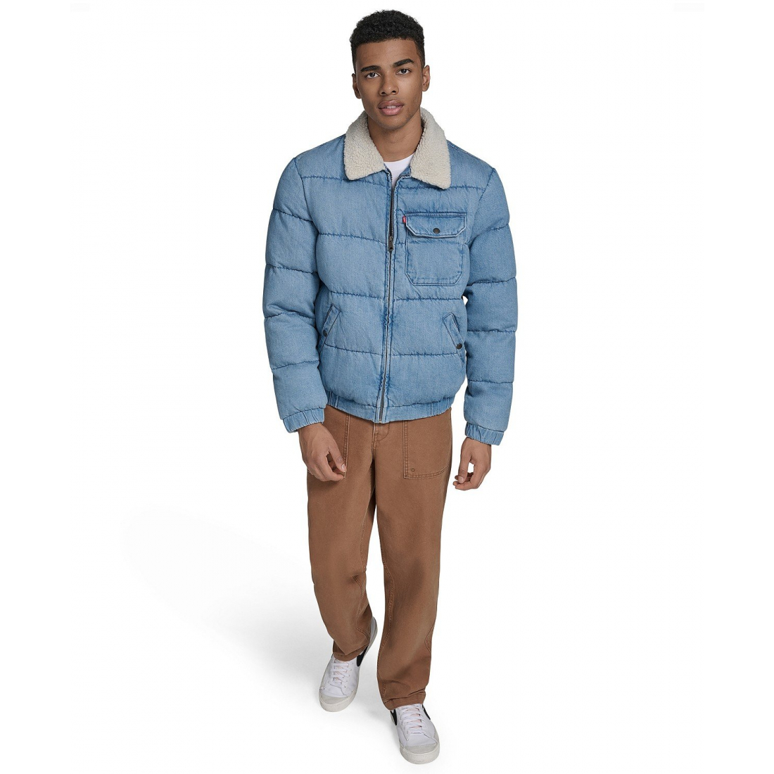 Veste en jeans 'Quilted Sherpa Collar' pour Hommes